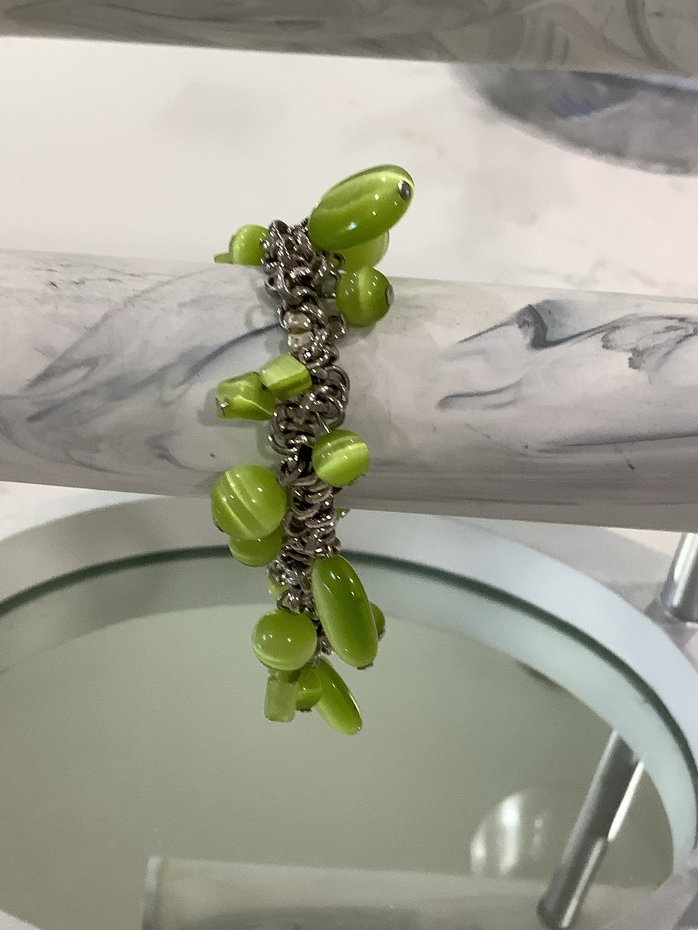 Green Bead Stretch Bracelet - Women Jewelry